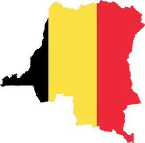 Belgium Map Flag Colors PNG Image