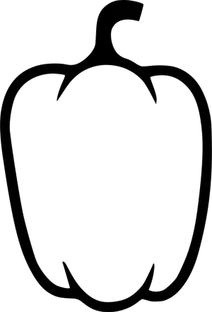 Bell Pepper Outline Vector PNG Image