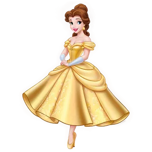 Belle In Golden Ballgown Png 86 PNG Image