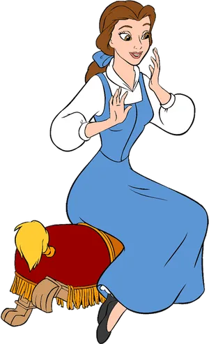 Belle Surprised Expression Beautyandthe Beast PNG Image