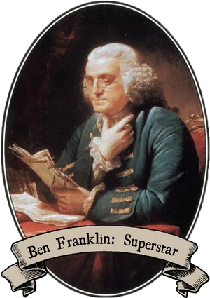 Ben Franklin Superstar Portrait PNG Image