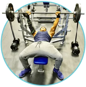 Bench Press Workout Session PNG Image