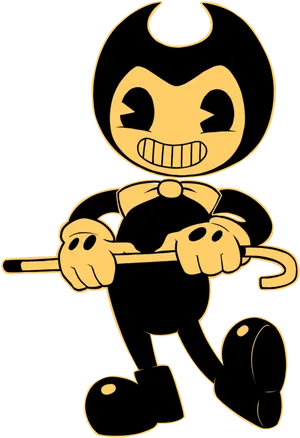 Bendy Cartoon Character Pose PNG Image