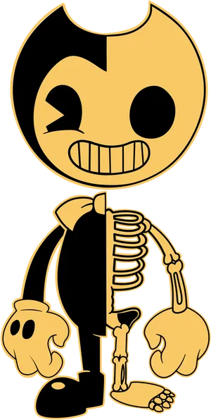 Bendy Cartoon Skeleton Illustration PNG Image