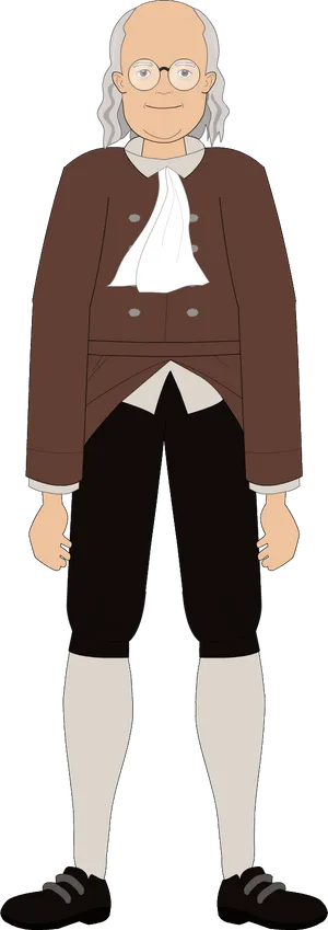 Benjamin Franklin Cartoon Character PNG Image