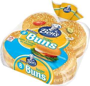 Bens Sesame Burger Buns Packaging PNG Image