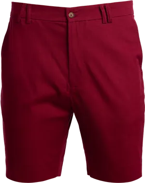 Bermuda Shorts Red Front View PNG Image