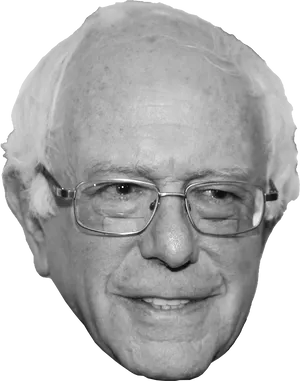 Bernie Sanders Blackand White Portrait PNG Image