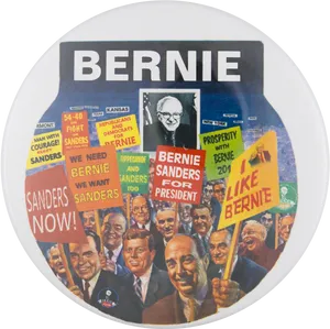 Bernie Sanders Campaign Button PNG Image