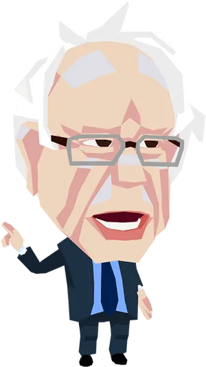 Bernie Sanders Cartoon Character PNG Image