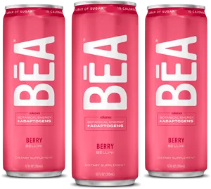 Berry Bellini Energy Drink Cans PNG Image