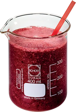 Berry Smoothiein Glass Measuring Cup PNG Image