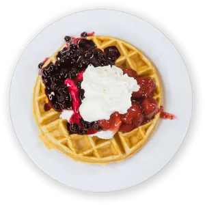 Berry Topped Wafflewith Whipped Cream PNG Image