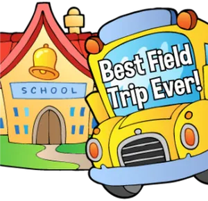 Best Field Trip Ever School Bus Cartoon PNG Image