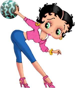 Betty Boop Disco Ball Pose PNG Image