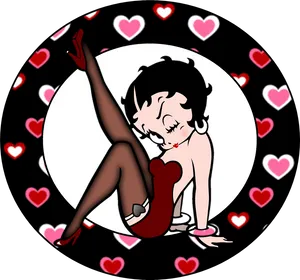 Betty Boop Heart Backdrop PNG Image