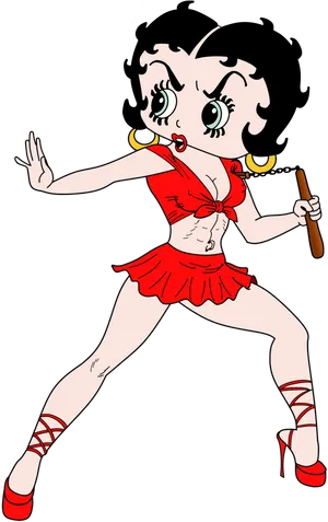 Betty Boop Red Dress Classic Pose PNG Image