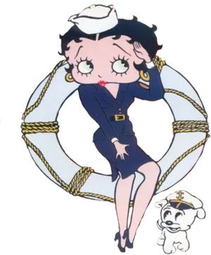 Betty Boop Sailor Theme PNG Image