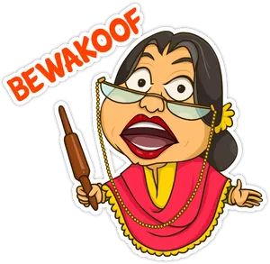 Bewakoof Animated Character Sticker PNG Image