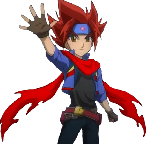 Beyblade Animated Character Action Pose PNG Image