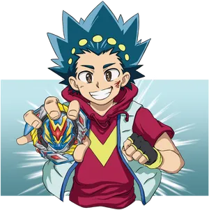 Beyblade Character With Beyblade PNG Image