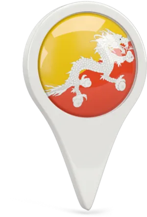 Bhutan Flag Map Pin PNG Image