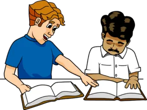 Bible Study Friends Cartoon PNG Image