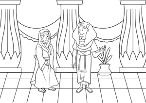 Biblical Scene Annunciation Line Art PNG Image