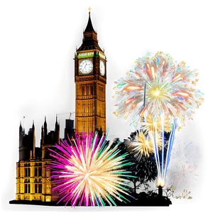 Big Ben New Year Fireworks Png 06112024 PNG Image