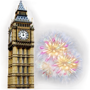 Big Ben New Year Fireworks Png Cnh PNG Image