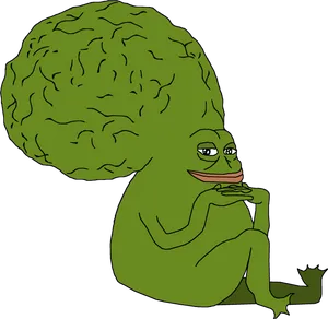 Big Brained Pepe Frog.png PNG Image