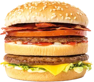 Big Mac Burger Closeup PNG Image