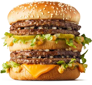 Big Mac Burger Isolated PNG Image