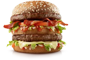 Big Mac Burger Stacked PNG Image