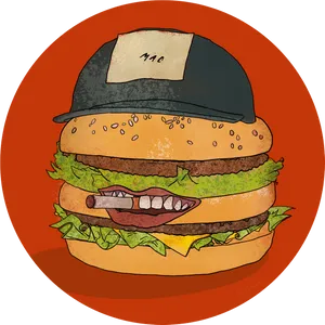 Big Mac Cartoon Character Illustration PNG Image