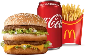 Big Mac Mealwith Cokeand Fries PNG Image