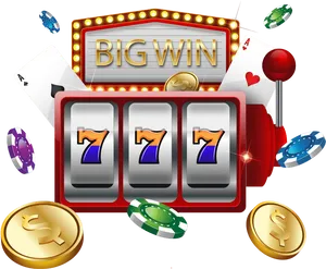 Big Win Slot Machine Jackpot PNG Image