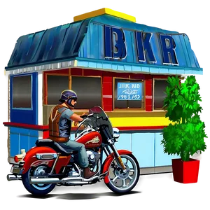 Biker Roadside Diner Png Cvm PNG Image