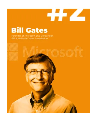 Bill Gates Microsoft Founder Portrait PNG Image