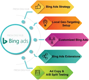 Bing Ads Components Infographic PNG Image