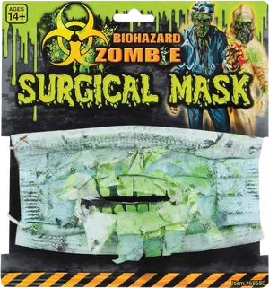 Biohazard Zombie Surgical Mask Packaging PNG Image