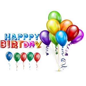 Birthday Balloon Bundle Png Qhc50 PNG Image