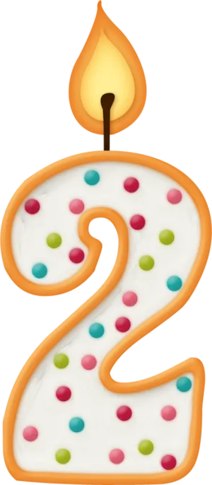 Birthday Candle Number2 PNG Image