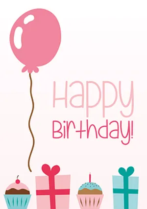 Birthday Celebration Greeting Card PNG Image