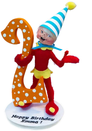 Birthday Clown Figurinewith Hat PNG Image