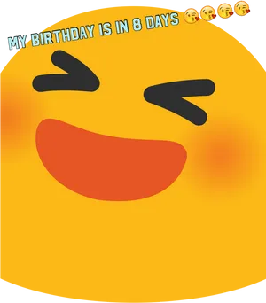 Birthday Countdown Blushing Emoji PNG Image