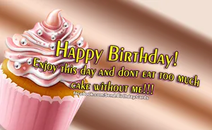 Birthday Cupcake Greeting Card PNG Image