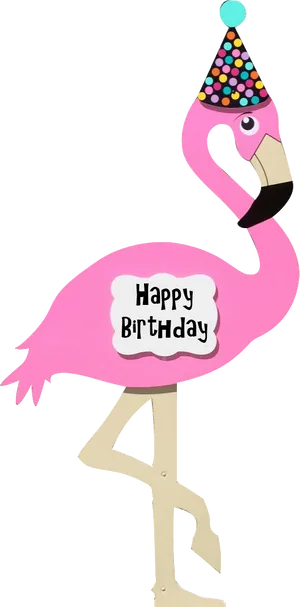 Birthday Flamingo Celebration PNG Image