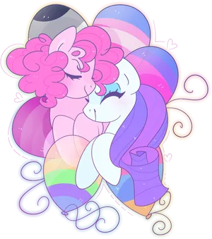 Bisexual Pride Pony Embrace PNG Image