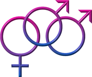 Bisexual Symbol Interlocking Circles PNG Image